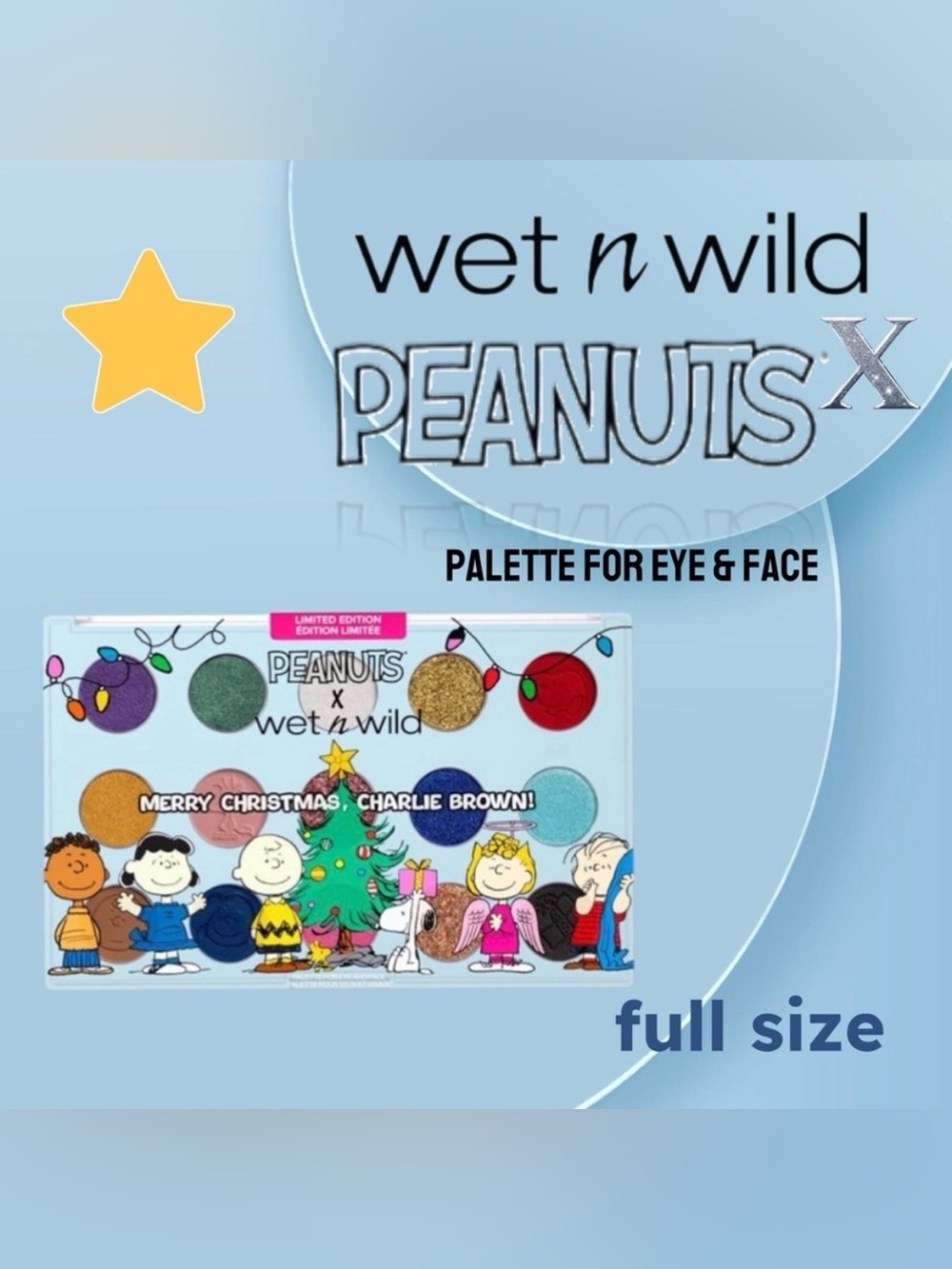 🎄🇺🇸🆕📦NIB WET N WILD x PEANUTS |FULL| Merry Palette for Eye Face Charlie Brown